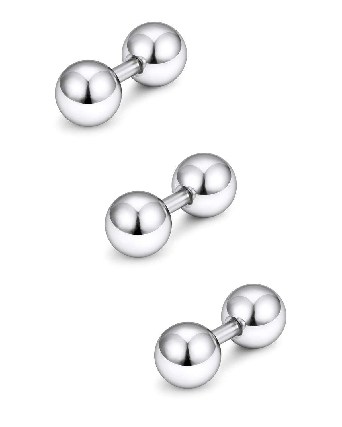 Yaalozei 14G Big Piercing Balls PA Ring Piercing Jewelry 316L Surgical Stainless Steel Externally Threaded Straight bar Barbell Tragus Helix Ring Cartilage Lobe Earring piercing Jewelry Women Men 6mm