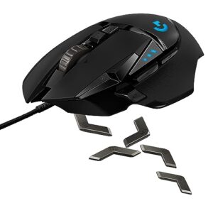 Logitech G502 Hero High Performance Wired Gaming Mouse, 25K Sensor, 25,600 DPI, RGB, Adjustable Weights, 11 Programmable Buttons, On-Board Memory, PC/Mac - Black