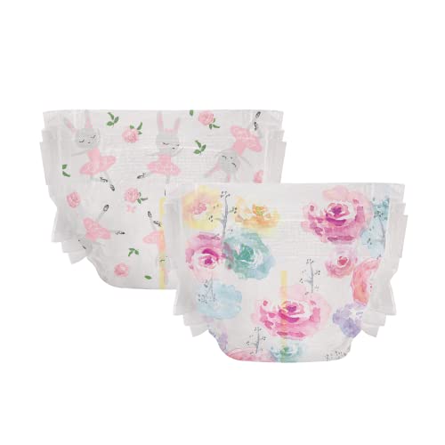 The Honest Company Clean Conscious Diapers | Plant-Based, Sustainable | Rose Blossom + Tutu Cute | Super Club Box, Size 1 (8-14 lbs), 160 Count