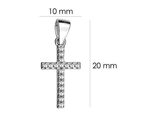 Sofia Milani - Solid 925 Sterling Silver Pendant for Women - with Zirconia Stones - Cross Design - 60255