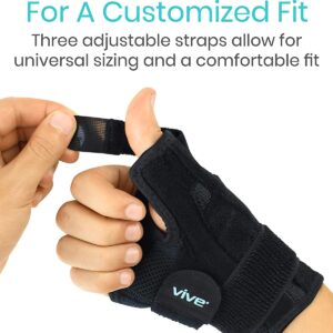 Vive Thumb & Wrist Brace for Right or Left Hand (2 Pack) - Spica Splint Brace for Carpal Tunnel, Tendonitis, & Arthritis in Hands or Fingers - Compression Support for Women Men - Stabilizer Relief