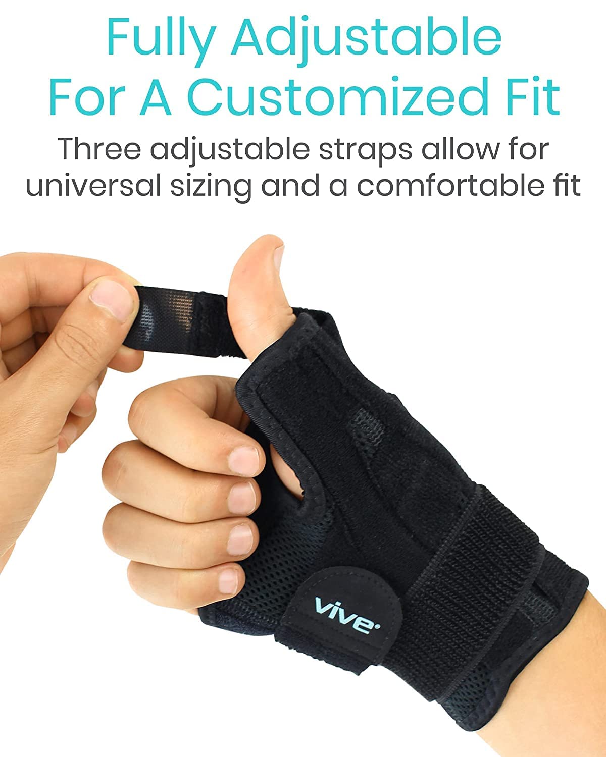 Vive Thumb & Wrist Brace for Right or Left Hand (2 Pack) - Spica Splint Brace for Carpal Tunnel, Tendonitis, & Arthritis in Hands or Fingers - Compression Support for Women Men - Stabilizer Relief