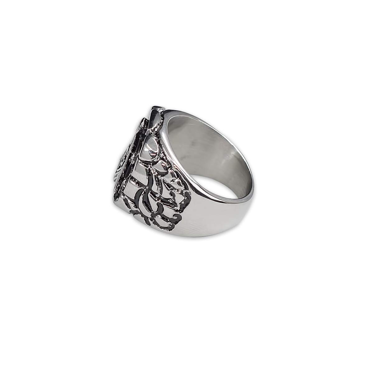 Square & Compass Silver Finish Stainless Steel Masonic Ring - [Size 10]