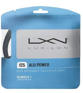 luxilon big banger alu power 16 gauge - 125 polyester (poly) tennis racquet string 2-pack (2 sets per order) - best for spin and durability