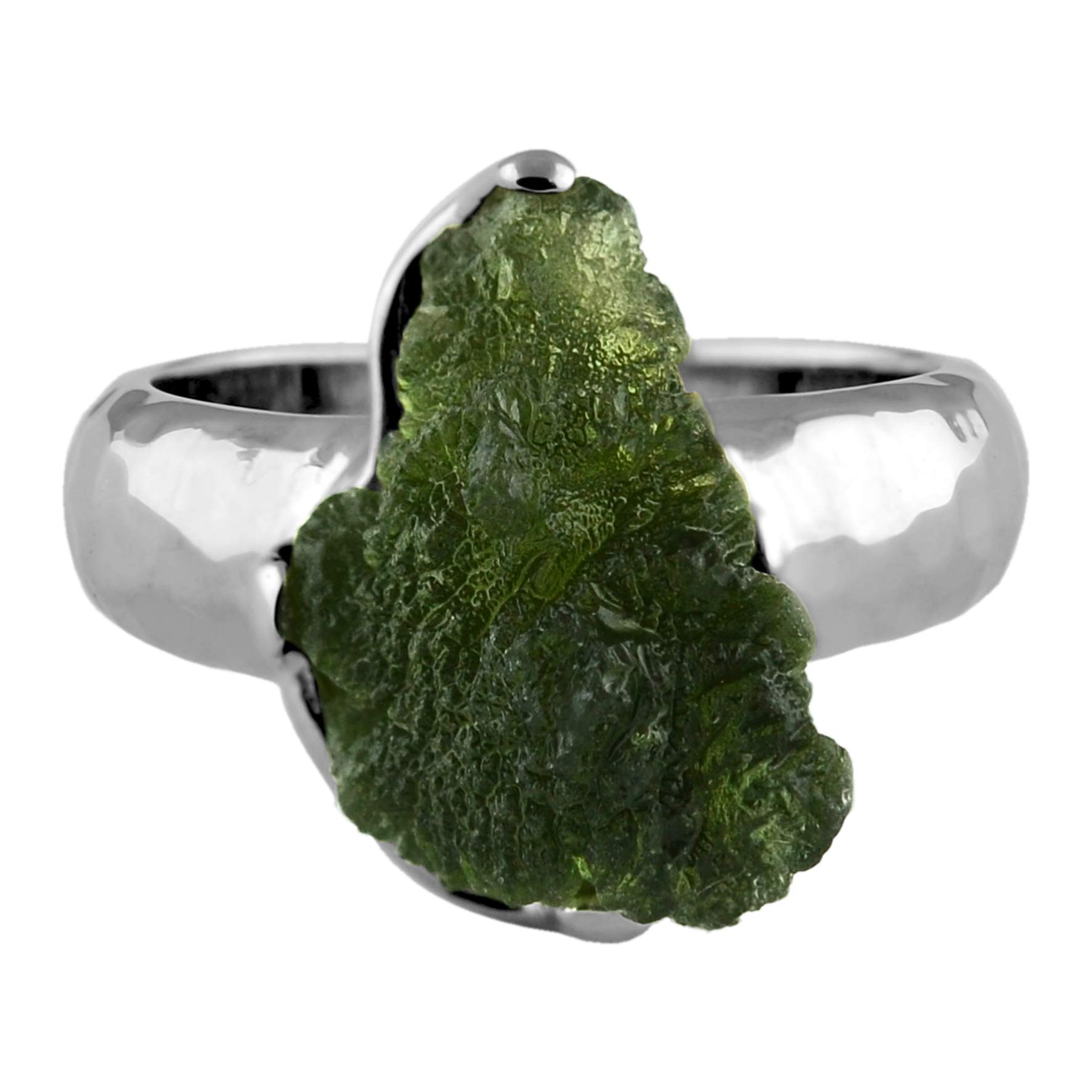 Starborn Sterling Silver Genuine Moldavite Ring (7)