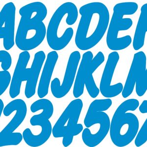 STIFFIE WhipOne Blueberry Blue SUPER STICKY 3" Alpha Numeric Registration Identification Numbers Stickers Decals for Sea-Doo SPARK, Inflatable Boats, RIBs, Hypalon/PVC, PWC and Boats.