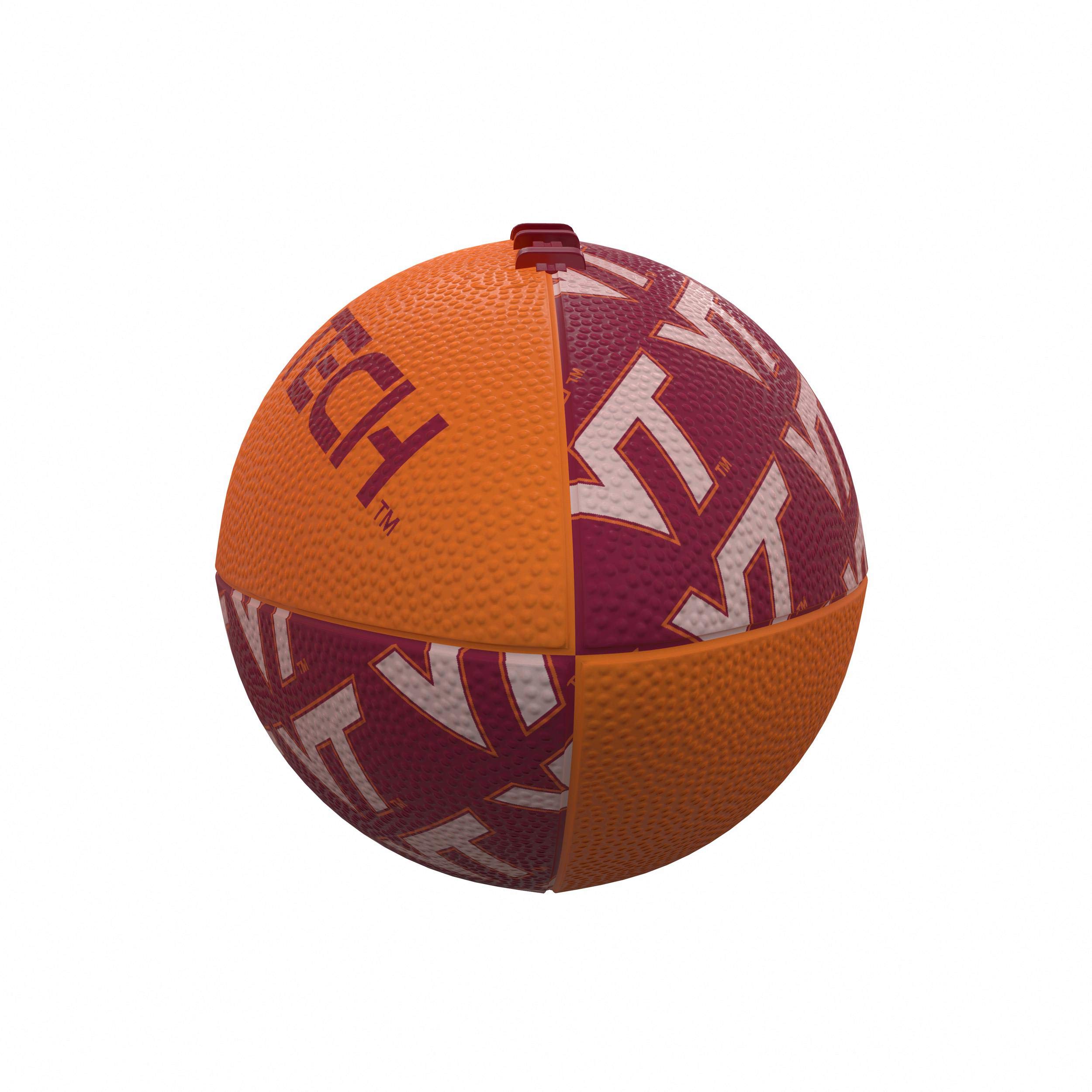 Logo Brands NCAA Virginia Tech Hokies Repeating Mini-Size Rubber Football, Team Color