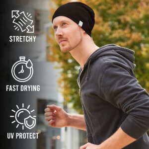 CHARM Mens Running Sports Beanie - Gym Caps Sweat Wicking Bike Hat Helmet Liner Navy