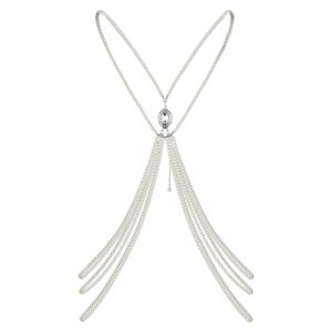 babeyond 1920s pearl body chain for evening party crystal gatsby imitation pearl body chain for flapper costume