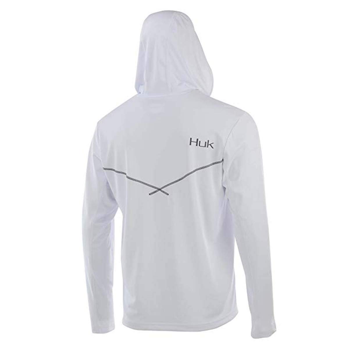 Huk Men's Icon X Hoodie | Fishing Shirt with +50 UPF Sun Protection, White, Large