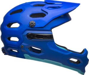 bell super 3r mips adult mountain bike helmet - matte blue/bright blue (2022), large (58-62 cm)