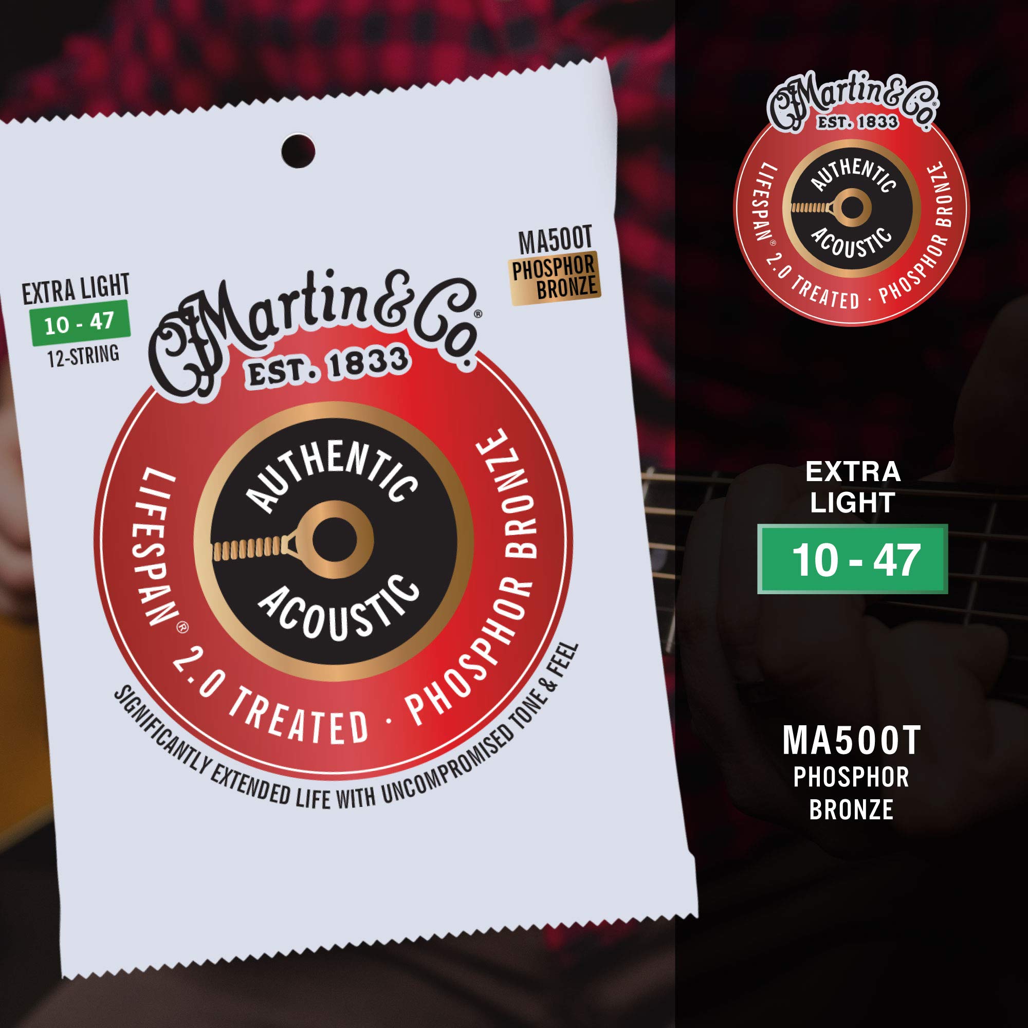 Martin Authentic Acoustic Guitar Strings - Lifespan 2.0 Treated