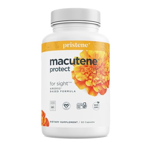 Natural Eye Health Vitamins with Bilberry Zeaxanthin Lutein - Macular Support Supplement, Formula Based On AREDS2® Clinical Trials Plus Carotenoids Quercetin EGCG - Macutene® Protect (60 Capsules)