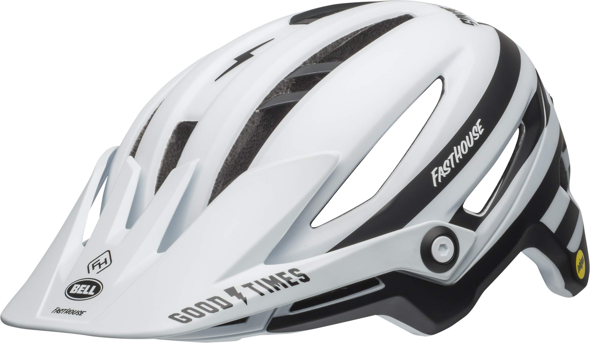 BELL Sixer MIPS Adult Mountain Bike Helmet - Fasthouse Stripes Matte White/Black (2024), Small (52-56 cm)