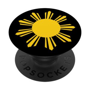 filipino flag sun with ray, philippine pride popsockets popgrip: swappable grip for phones & tablets