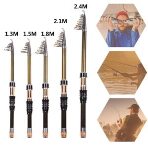 1.3M/1.5M/1.8M/2.1M/2.4M Fishing Rod Carbon Telescopic Fishing Rod Mini Portable Fishing Rod Sea Pole for Adults Kids Outdoor Sport Travel Freshwater Saltwater Fishing (1.3M)