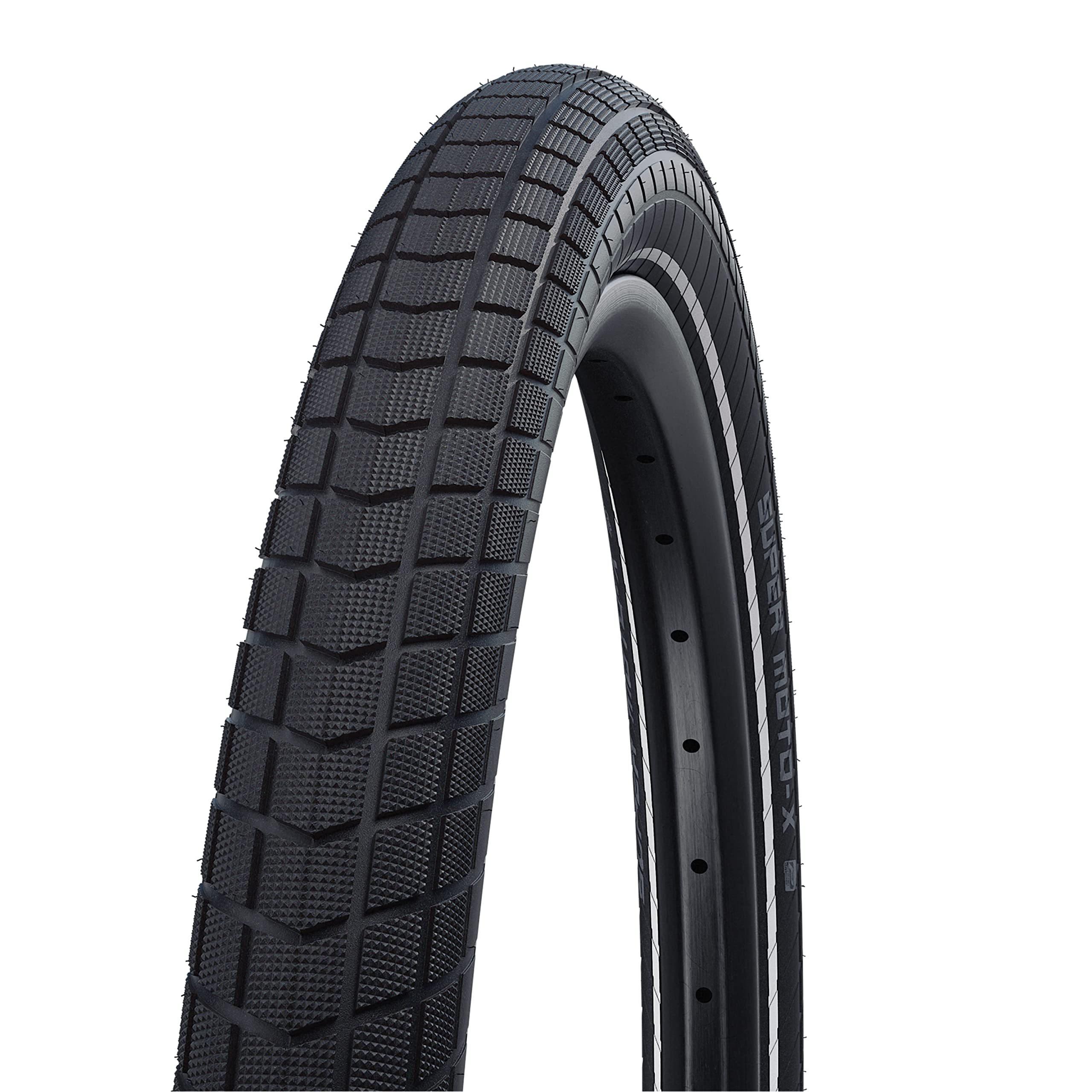 Schwalbe Super Moto-X Tire - 26 x 2.4, Clincher, Wire, Black/Reflective , Performance Line, GreenGuard, SnakeSkin