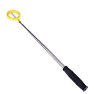 Dioche Ball Retriever, Practical Picker Telescopic Ball Pick Up Tool Stainless Steel Shaft Automatic Locking Scoop (Yellow)