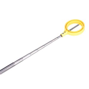 Dioche Ball Retriever, Practical Picker Telescopic Ball Pick Up Tool Stainless Steel Shaft Automatic Locking Scoop (Yellow)