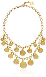 ben-amun "moroccan coins" long gold necklace, fashion jewelry for women, made in new york, one size