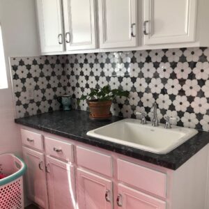 Stone Center Online Thassos White Marble Magnolia Flower Mosaic Tile w/Bardiglio Gray Polished Kitchen Bath Wall Floor Backsplash Shower (1 Sheet)