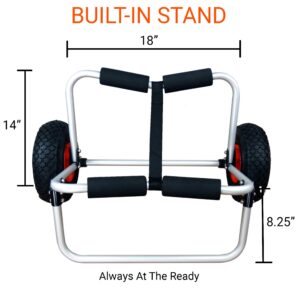 BKC UH-KC271 Two-Wheeled Cart for Kayaks, Stand Up Paddle Boards, Canoes - Easy Overland Transport at the Lake, Beach, or Reservoir