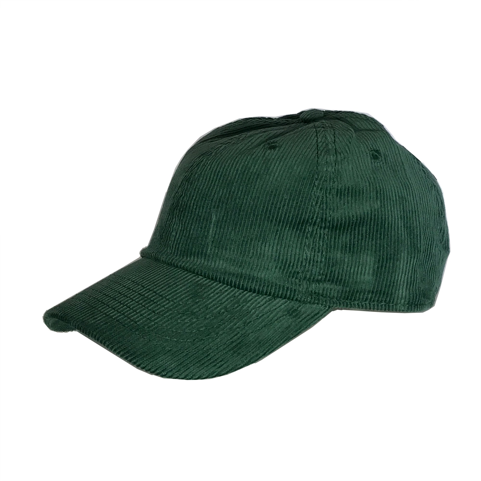 Newhattan Solid Corduroy 100% Cotton Vintage Unisex Baseball Adjustable Polo Trucker Cap Hat (Green)