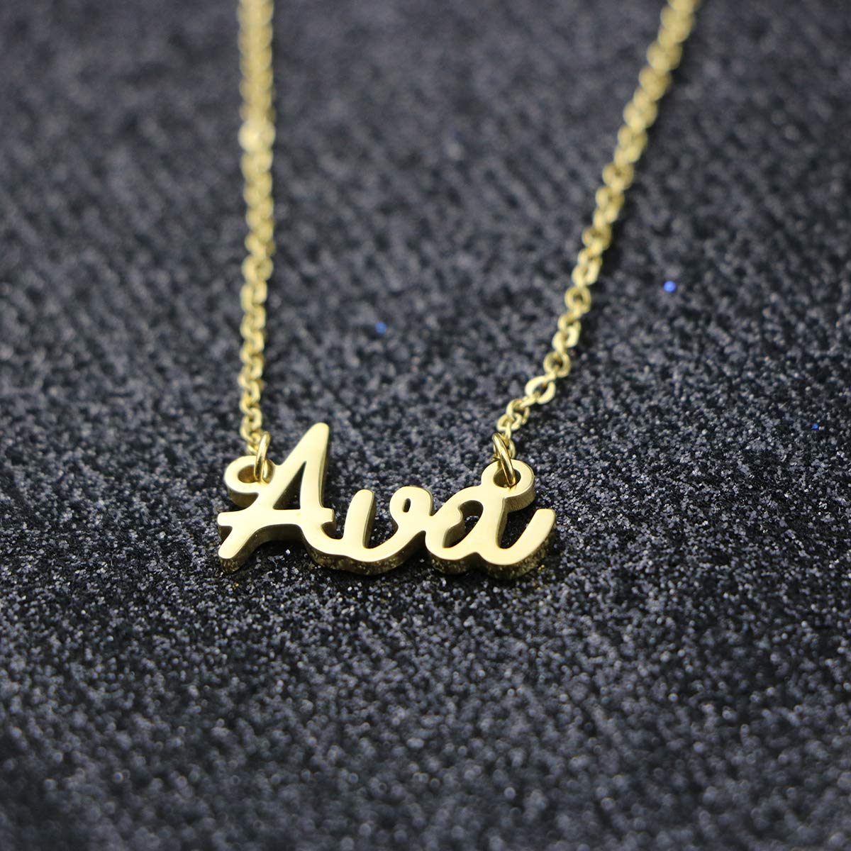 Awegift Name Necklace Big Initial Gold Plated Best Friend Jewelry Women Gift for Her Ava