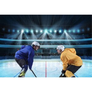 Baocicco 10x6.5ft Hockey Stadium Backdrop Vinyl Photography Background Ice Rink Stage Lights Shiny Halos Stadium Spotlight School Sports Meeting Activity Children Adult Portrait Photo Studio