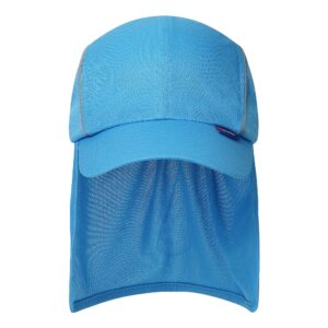 Sun Hat, A-SAFETY Adult Men’s Women’s Quick Dry Sweat-Absorbing High Visibility Hat with Neck Sun Shade, Fit for Outdoor Work, Sport, Running, Jogging, Blue