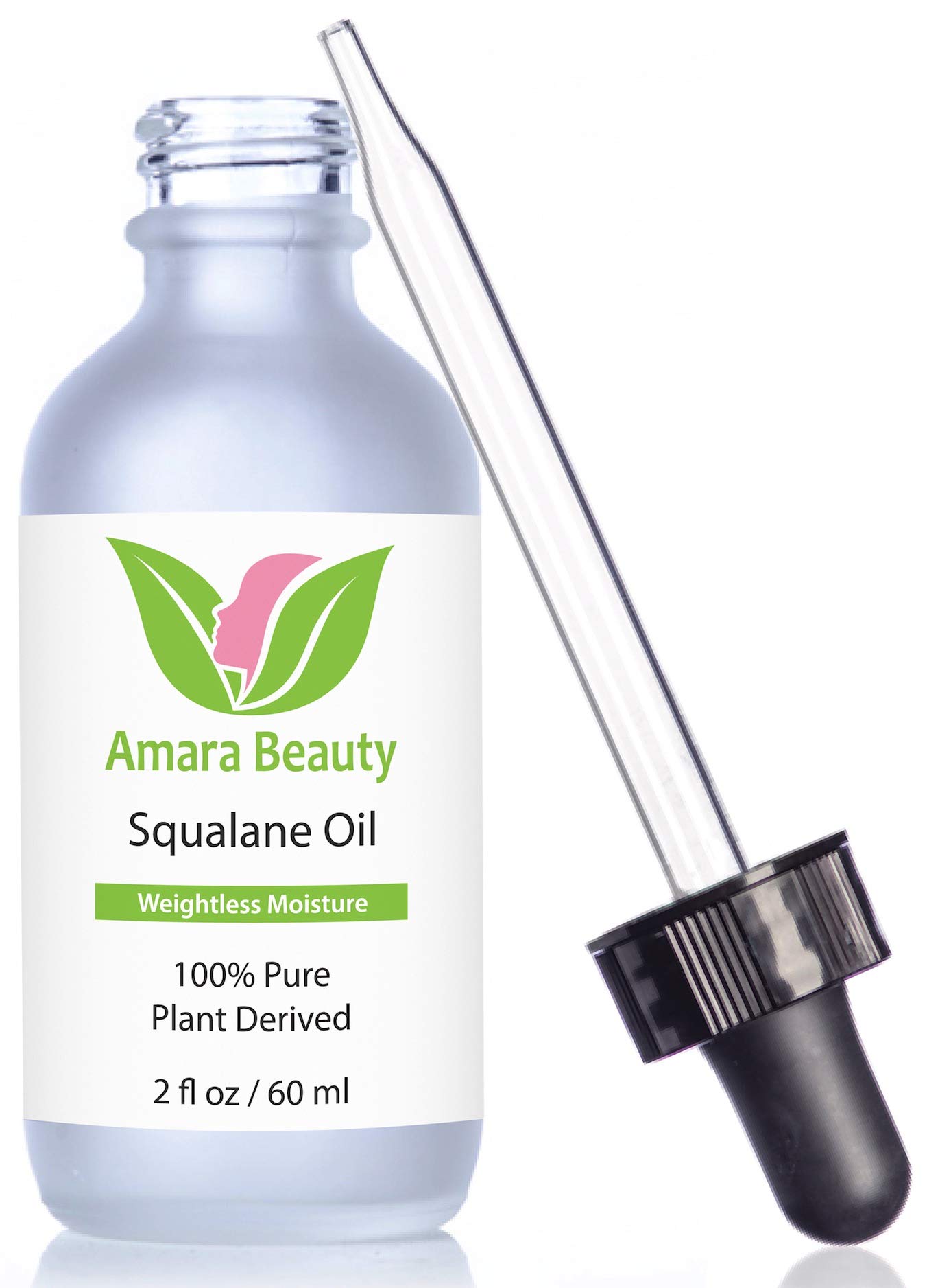 Amara Beauty Squalane Oil Moisturizer with 100% Pure Plant Derived Squalane for Face, Body, Skin and Hair - Face Oil 2 fl. oz.