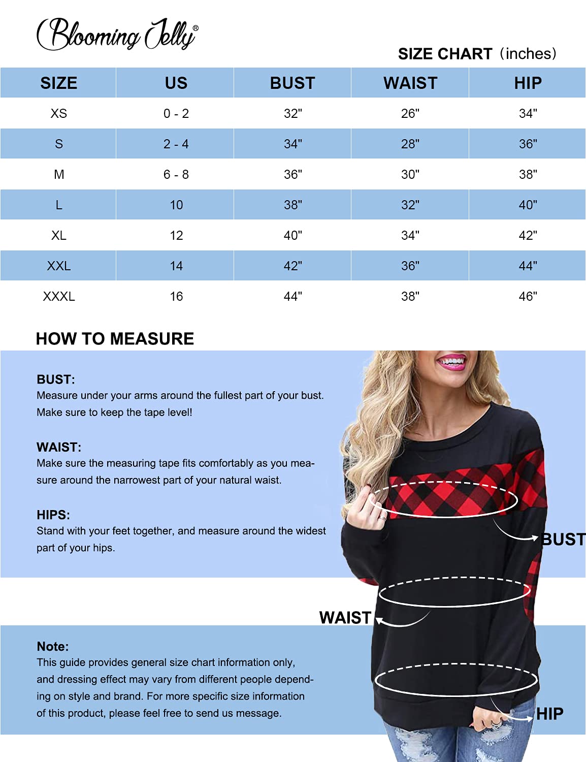 Blooming Jelly Women's Color Block Plaid Shirt Crew Neck Elbow Patches Pullover Sweatshirt Christmas Top(M) Black