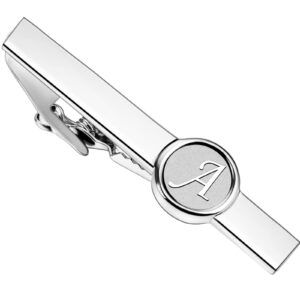 2 inch 26 Letter Silver Tie Clip for Men Wedding Business Necktie Accessory