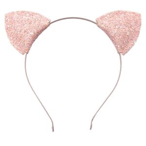 LIRILA Sequin Cat ears Headband, Glitter Cat Ear Headband Ribbon Hair Band hair Hoop Headband for Women Girls for Party Celebration and Daily Wearing one size pack of 6 Colors11(Multicolor)