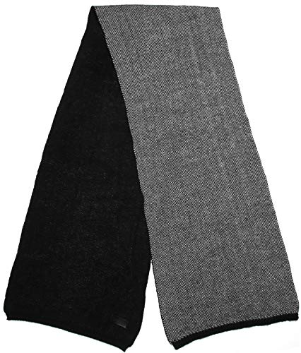 Mio Marino Mens Premium Winter Scarf, Soft Knit Scarves - Black & White - One Size