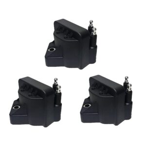 ignition coil pack set of 3 - replaces 10472401, 10467067, d555, 89056799, c849 - compatible with chevy, buick, cadillac & other gm vehicles - impala, malibu, deville, alero, lesabre