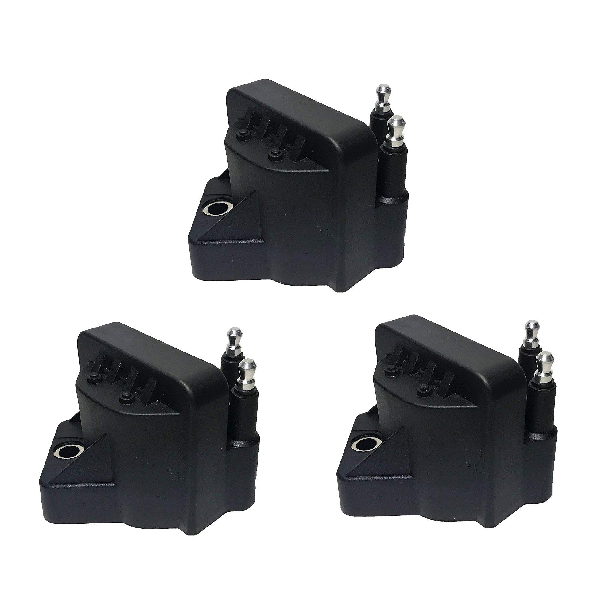 Ignition Coil Pack Set of 3 - Replaces 10472401, 10467067, D555, 89056799, C849 - Compatible with Chevy, Buick, Cadillac & Other GM Vehicles - Impala, Malibu, Deville, Alero, Lesabre