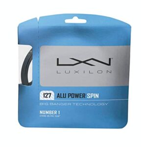 luxilon big banger alu power spin 16 gauge - 127 polyester (poly) tennis racquet string 8-pack (8 sets per order)