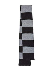 sportsman rugby-striped knit scarf one size heather black/heather grey