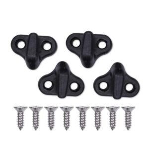 4pcs/set kayak lashing hooks nylon kayak lashing replacement j shape hooks with flat head screws for kayak, canoes, boats