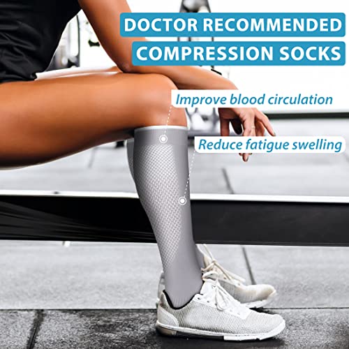 BLUEENJOY Copper Compression Socks for Women & Men (6 pairs) - Best Support for Nurses, Running, Hiking, Recovery