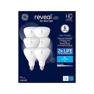 GE Reveal 6-Pack 65 W Equivalent Dimmable Color-Enhancing R30 LED Light Fixture Light Bulbs