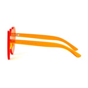 ADE WU Heart Shaped Sunglasses For Women, Cute Transparent Candy Color Lens Orange Heart Glasses Festival Party Favor