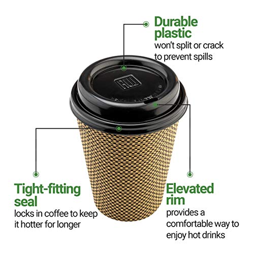 Restaurantware LIDS ONLY: Restpresso Coffee Cup Lids For 4 Ounce Cups 500 Disposable Paper Cup Lids - Cups Sold Separately Elevated Drinking Spout Gray Plastic Hot Cup Lids Air Flow Vent