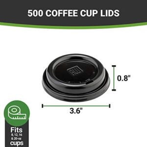 Restaurantware LIDS ONLY: Restpresso Coffee Cup Lids For 4 Ounce Cups 500 Disposable Paper Cup Lids - Cups Sold Separately Elevated Drinking Spout Gray Plastic Hot Cup Lids Air Flow Vent