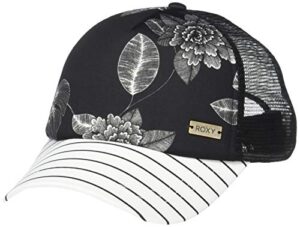 roxy womens water come down trucket hat cap, anthracite flower of love, one size us