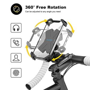 visnfa New Bike Phone Mount with Stainless Steel Clamp Arms Anti Shake and Stable 360° Rotation Bike Accessories/Bike Phone Holder for Any Smartphones GPS Other Devices Between 4 and 7 inches