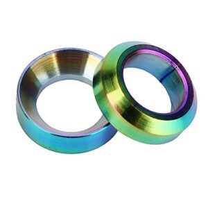 Dilwe Headset Spacer, 2 Pairs TC4 Front Brake Caliper Gasket for Mountain Bike Motorcycle(Colorful)