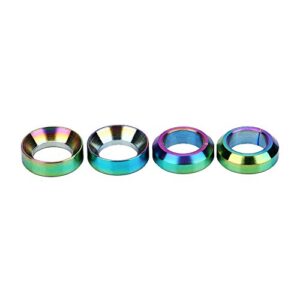 Dilwe Headset Spacer, 2 Pairs TC4 Front Brake Caliper Gasket for Mountain Bike Motorcycle(Colorful)