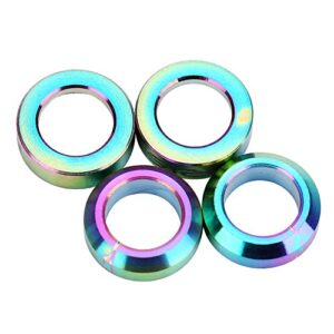 Dilwe Headset Spacer, 2 Pairs TC4 Front Brake Caliper Gasket for Mountain Bike Motorcycle(Colorful)